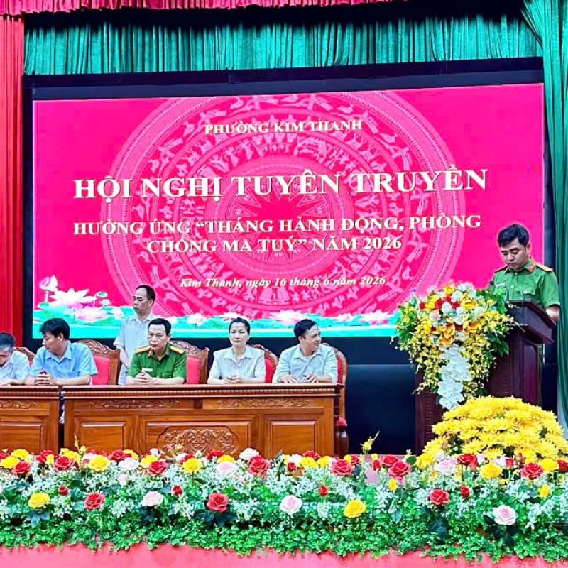 PHƯỜNG KIM THANH: TUYÊN TRUYỀN, HƯỞNG ỨNG "THÁNG HÀNH ĐỘNG PHÒNG, CHỐNG MA TÚY NĂM 2026.