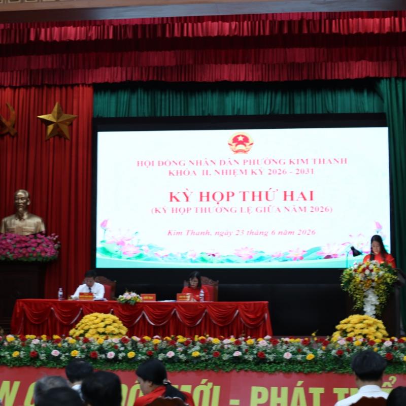 HỘI ĐỒNG NHÂN DÂN PHƯỜNG KIM THANH TỔ CHỨC THÀNH CÔNG KỲ HỌP THƯỜNG LỆ GIỮA NĂM 2026