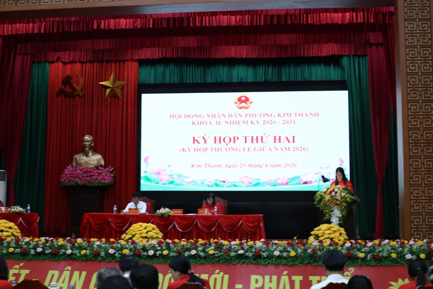 HỘI ĐỒNG NHÂN DÂN PHƯỜNG KIM THANH TỔ CHỨC THÀNH CÔNG KỲ HỌP THƯỜNG LỆ GIỮA NĂM 2026