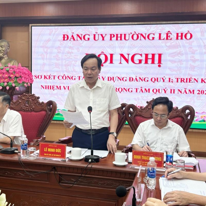 Đảng uỷ phường Lê Hồ sơ kết công tác xây dựng Đảng quý I, triển khai nhiệm vụ trọng tâm quý II năm 2026