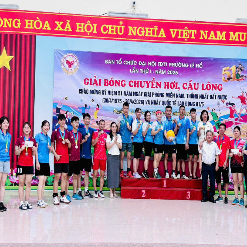 Sôi nổi các môn thi đấu Đại hội Thể dục thể thao phường Lê Hồ lần thứ I, năm 2026