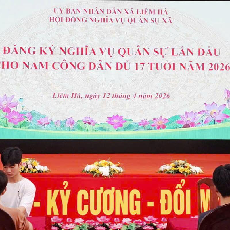 Xã Liêm Hà tổ chức đăng ký nghĩa vụ quân sự lần đầu cho nam công dân đủ 17 tuổi, tiến hành phúc tra nguồn công dân sẵn sàng nhập ngũ