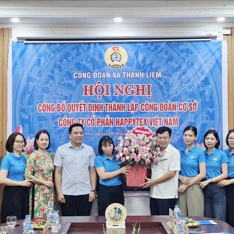 CÔNG BỐ QUYẾT ĐỊNH THÀNH LẬP CÔNG ĐOÀN CƠ SỞ CÔNG TY CỔ PHẦN HAPPY TEX VIỆT NAM