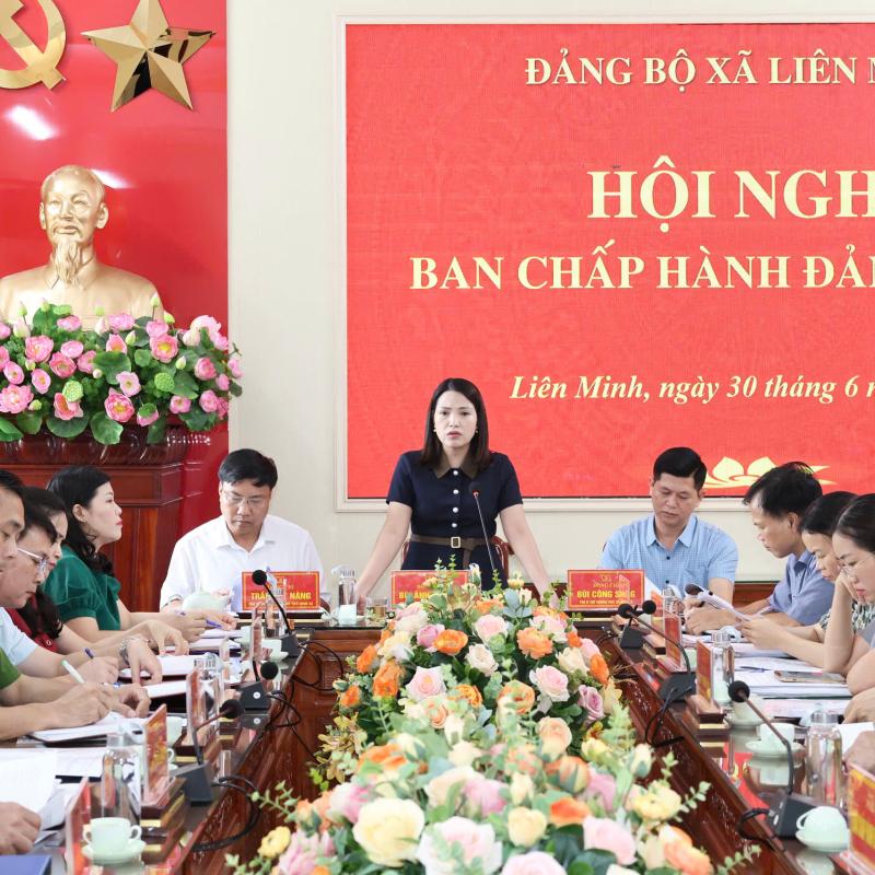 BCH Đảng bộ xã Liên Minh tổ chức hội nghị đánh giá kết quả thực hiện nhiệm vụ 6 tháng đầu năm, phương hướng nhiệm vụ trọng tâm 6 tháng cuối năm 2026