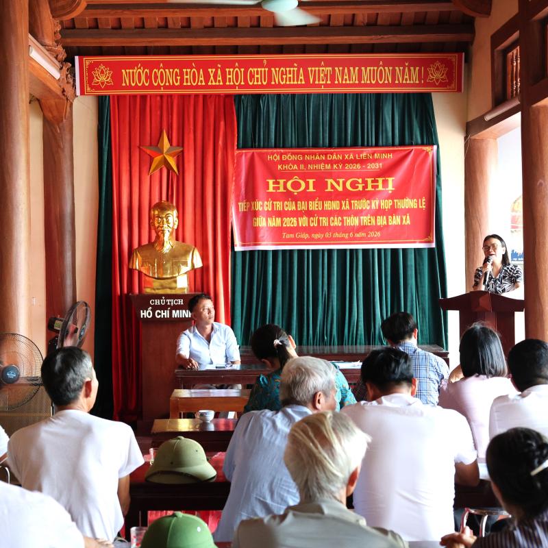 Đại biểu HĐND xã Liên Minh tiếp xúc cử tri Thôn Tứ Giáp, Thôn Tam Giáp, Đội 6 Nhì Giáp, Đội 7 Nhì Giáp và Thôn Nhất Giáp trước kỳ họp thường lệ giữa năm 2026