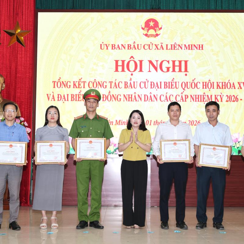 Xã Liên Minh tổng kết bầu cử đại biểu Quốc hội khóa XVI và đại biểu HĐND các cấp nhiệm kỳ 2026-2031