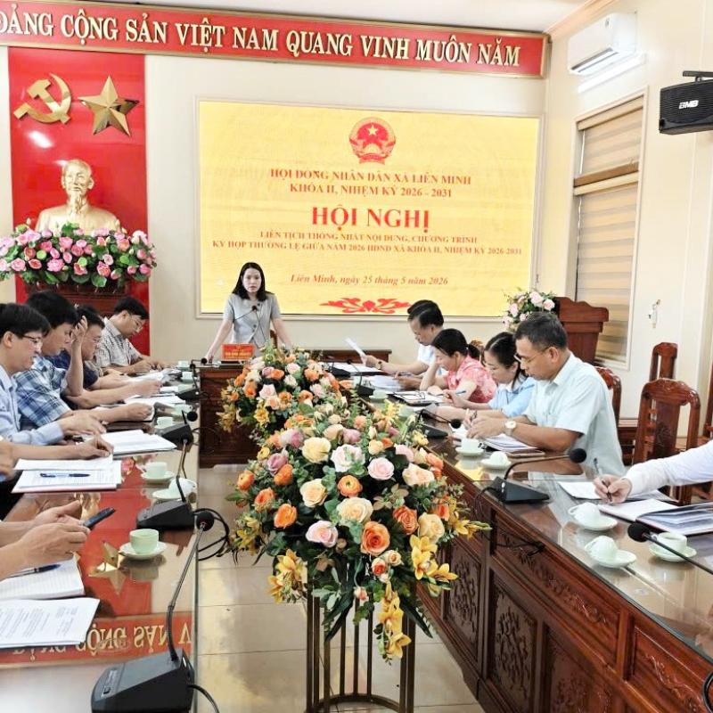 Hội nghị liên tịch thống nhất nội dung chương trình kỳ họp thứ Hai HĐND xã Liên Minh khóa II, nhiệm kỳ 2026-2031.