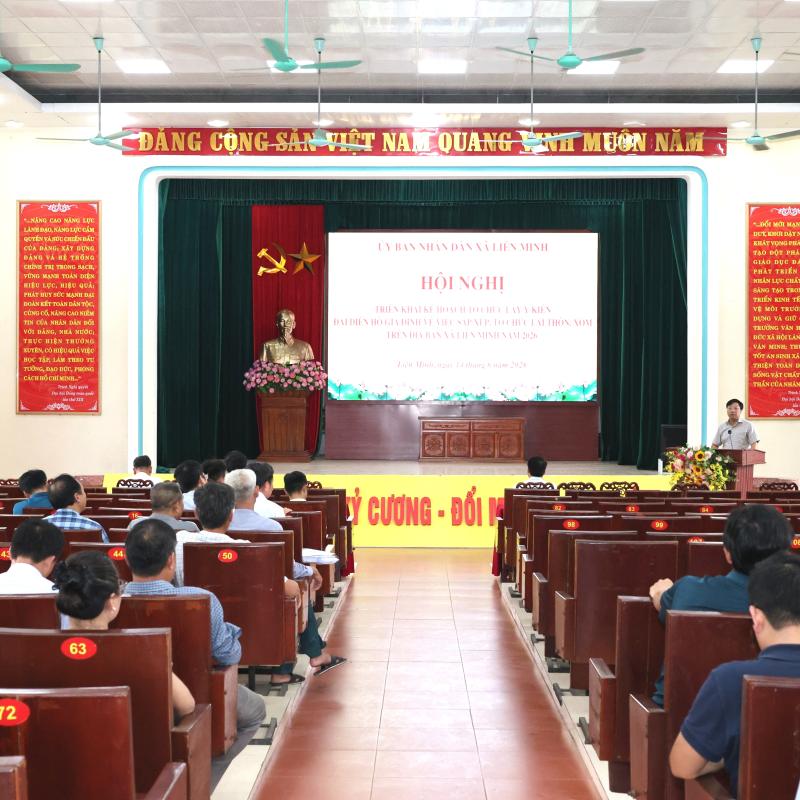 UBND XÃ LIÊN MINH TRIỂN KHAI LẤY Ý KIẾN ĐẠI DIỆN HỘ GIA ĐÌNH VỀ VIỆC SẮP XẾP, TỔ CHỨC LẠI THÔN, XÓM TRÊN ĐỊA BÀN XÃ NĂM 2026