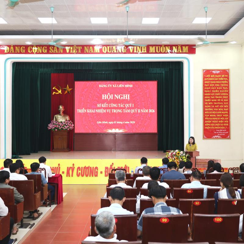 Xã Liên Minh sơ kết công tác Quý I, triển khai nhiệm vụ trọng tâm Quý II năm 2026