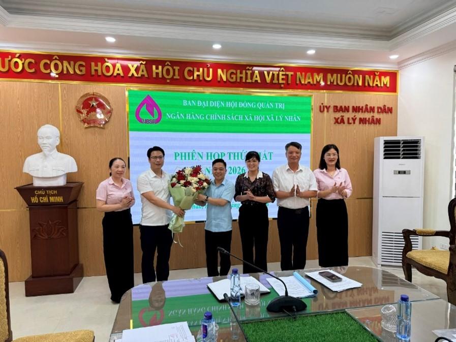 Ban đại diện HĐQT Ngân hàng Chính sách xã hội xã Lý Nhân tổ chức phiên họp thứ nhất năm 2026
