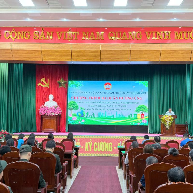 PHƯỜNG LÝ THƯỜNG KIỆT TỔ CHỨC TRIỂN KHAI PHONG TRÀO THI ĐUA “TOÀN DÂN CHUNG TAY BẢO VỆ MÔI TRƯỜNG, VÌ MỘT VIỆT NAM XANH – SẠCH – ĐẸP”
