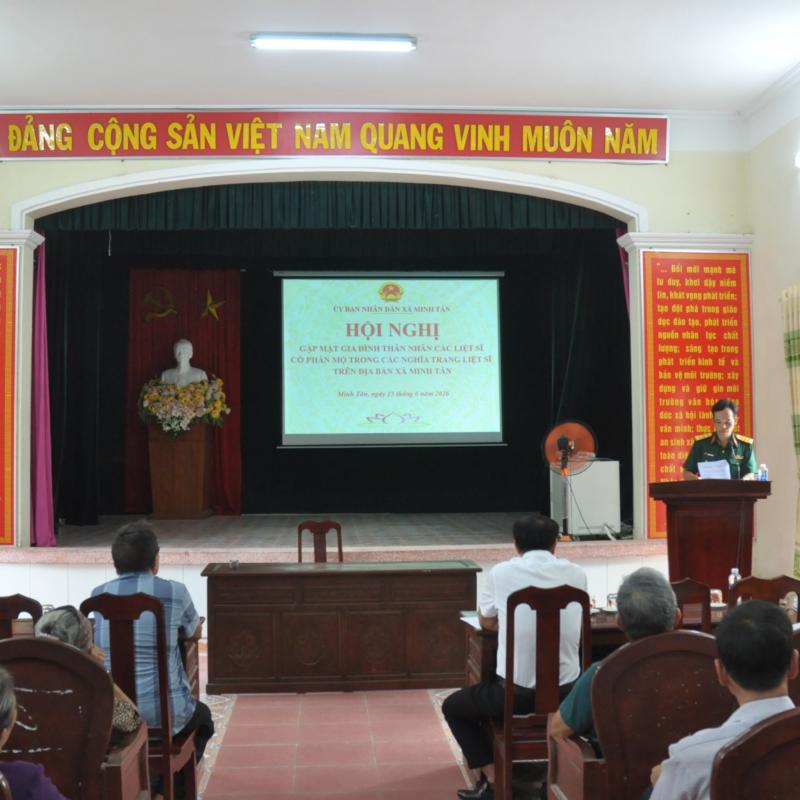 UBND xã Minh Tân gặp mặt thân nhân liệt sĩ, triển khai kế hoạch lấy mẫu hài cốt phục vụ giám định AND trên địa bàn xã