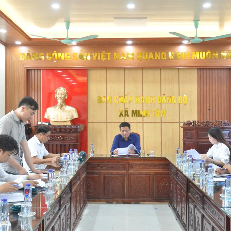 Thường trực Đảng ủy xã Minh Tân làm việc về công tác tổ chức Đại hội Thể dục thể thao lần thứ I năm 2026