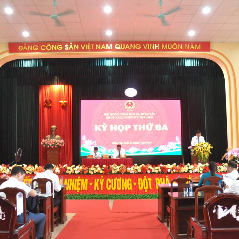 Kỳ họp thứ Ba, Hội đồng nhân dân xã Minh Tân khoá XXII, nhiệm kỳ 2026-2031 thành công tốt đẹp