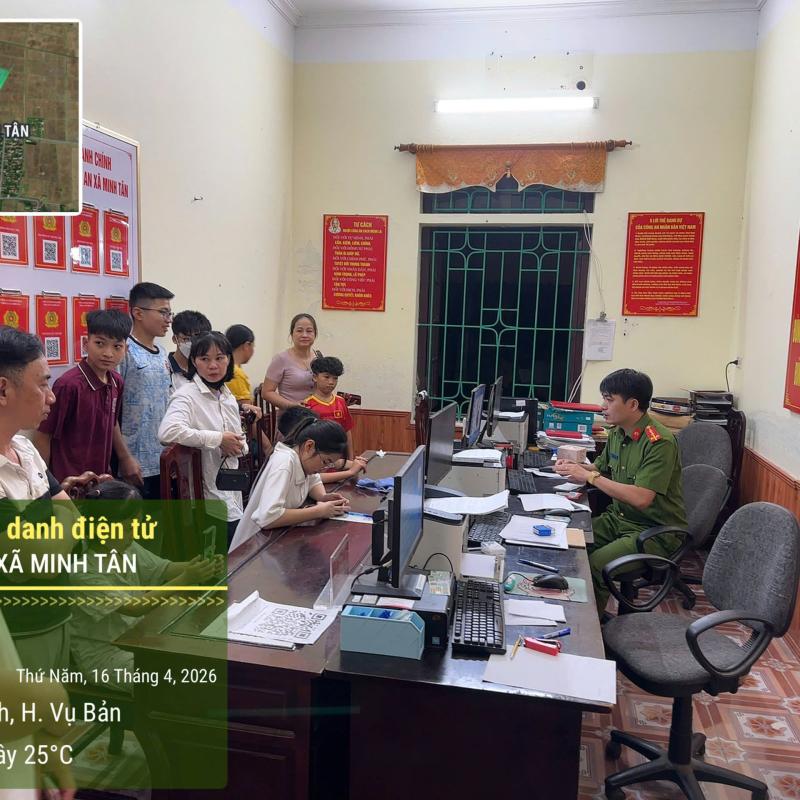 CÔNG AN XÃ MINH TÂN ĐẨY MẠNH TRIỂN KHAI THU NHẬN HỒ SƠ CẤP THẺ CĂN CƯỚC, TÀI KHOẢN ĐỊNH DANH ĐIỆN TỬ MỨC ĐỘ 2 CHO CÔNG DÂN VÀ CƠ QUAN, TỔ CHỨC TRÊN ĐỊA BÀN XÃ