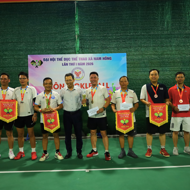 Xã Nam Hồng tổ chức thành công giải thi đấu môn Pickleball tại Đại hội Thể dục thể thao xã lần thứ I năm 2026