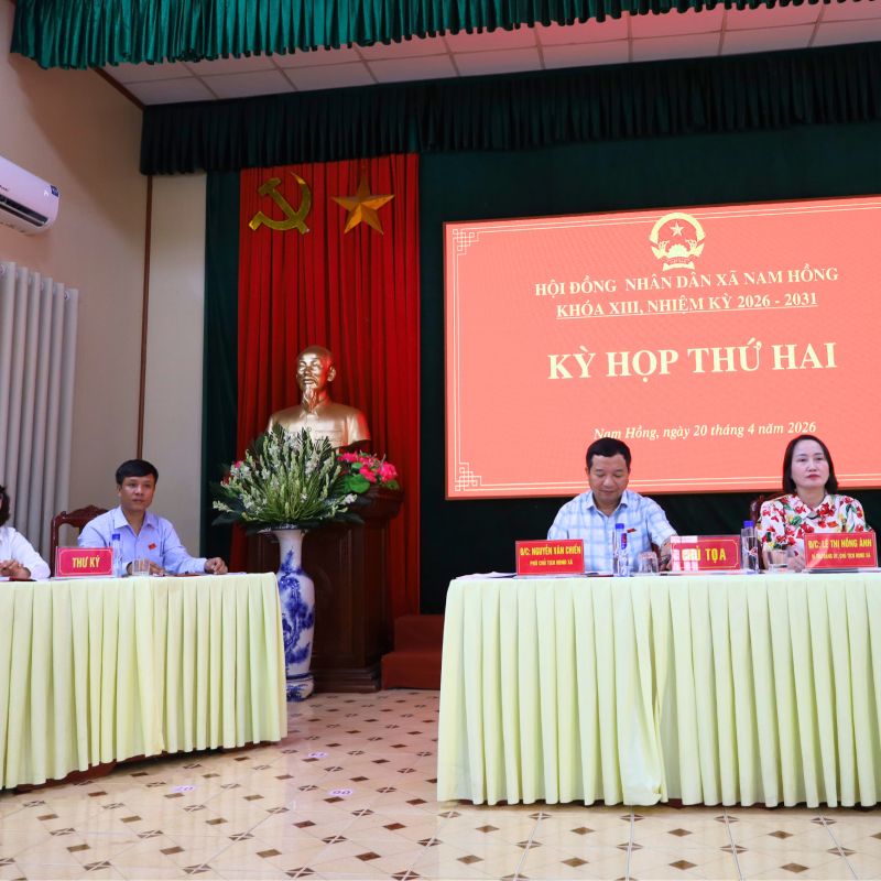 Hội đồng nhân dân xã Nam Hồng khóa XIII, nhiệm kỳ 2026-2036 tổ chức Kỳ họp thứ hai