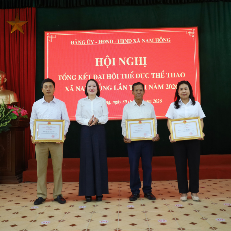 Xã Nam Hồng tổ chức Hội nghị tổng kết Đại hội Thể dục thể thao lần thứ I năm 2026