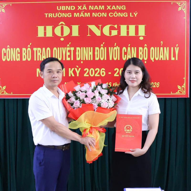 Hội nghị công bố, trao quyết định đối với cán bộ quản lý nhiệm kỳ 2026 - 2031