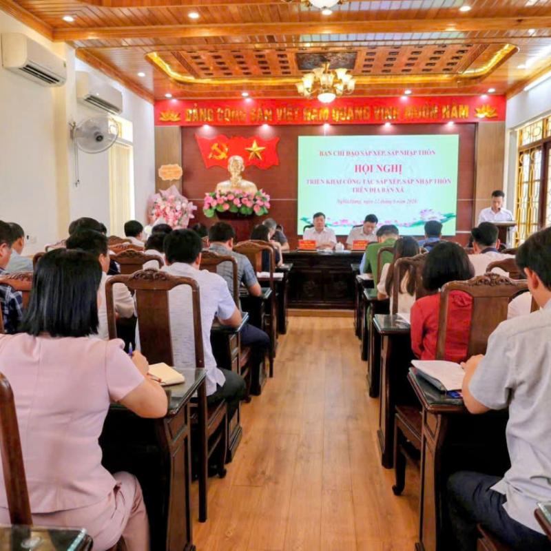 BAN CHỈ ĐẠO SẮP XẾP, SÁP NHẬP THÔN XÃ NGHĨA HƯNG HỌP TRIỂN KHAI KẾ HOẠCH LẤY Ý KIẾN NHÂN DÂN