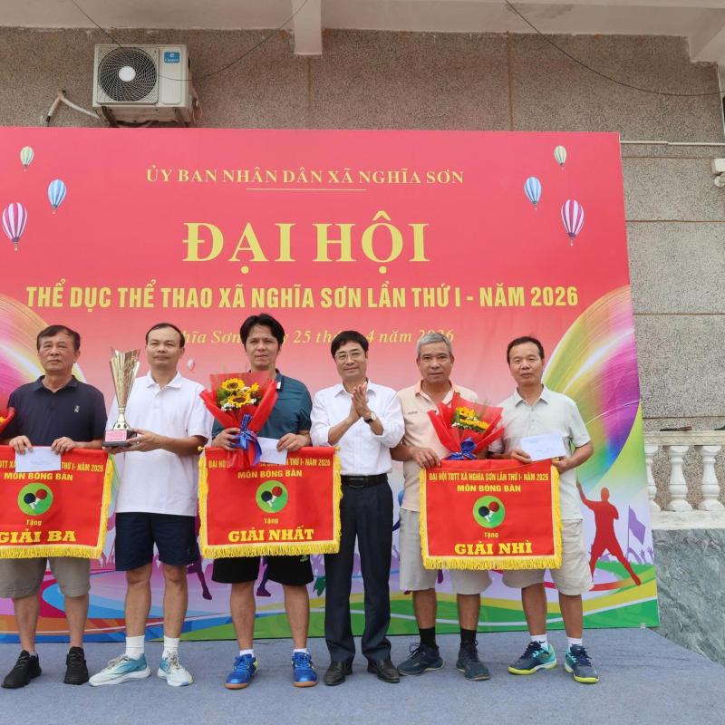 SÔI NỔI GIẢI BÓNG BÀN TRONG KHUÂN KHỔ ĐẠI HỘI TDTT XÃ NGHĨA SƠN LẦN THỨ I NĂM 2026
