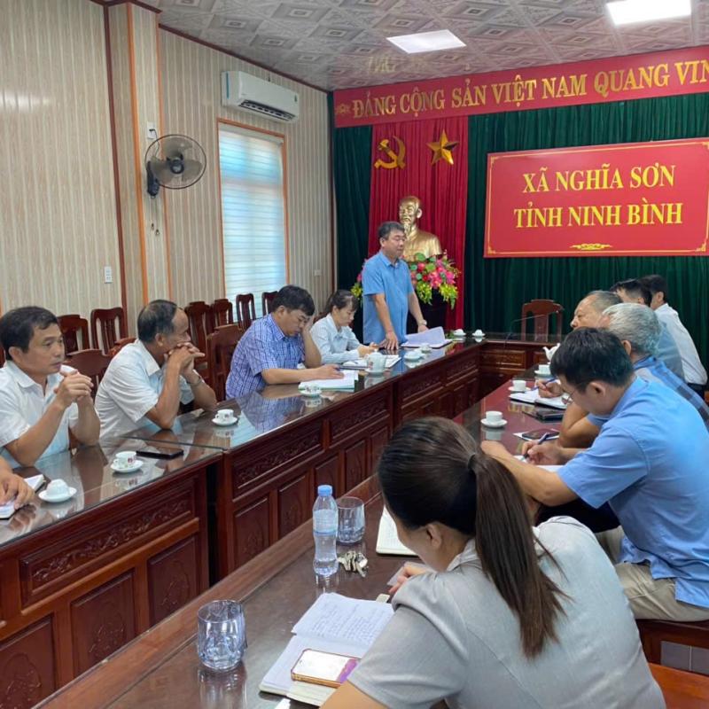 UBND XÃ NGHĨA SƠN LÀM VIỆC VỚI CÔNG TY THHH MTV KHAI THÁC CÔNG TRÌNH THỦY LỢI NGHĨA HƯNG VỀ CÔNG TÁC PHỤC VỤ SẢN XUẤT, QUẢN LÝ, KHAI THÁC VÀ BẢO VỆ CÔNG TRÌNH THỦY LỢI, THUỘC HỆ THỐNG THỦY NÔNG NGHĨA HƯNG