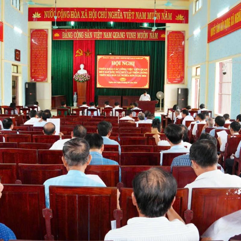 XÃ NGHĨA SƠN TỔ CHỨC HỘI NGHỊ TRIỂN KHAI CÁC NHIỆM VỤ LIÊN QUAN ĐẾN SẮP XẾP, TỔ CHỨC LẠI THÔN (XÓM) NĂM 2026