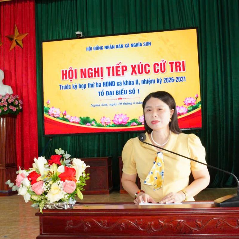 HỘI NGHỊ TIẾP XÚC CỬ TRI TRƯỚC KỲ HỌP THỨ 3 HĐND XÃ NGHĨA SƠN KHÓA II