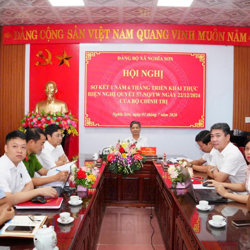 XÃ NGHĨA SƠN THAM DỰ HỘI NGHỊ TOÀN QUỐC SƠ KẾT 01 NĂM 6 THÁNG TRIỂN KHAI THỰC HIỆN NGHỊ QUYẾT SỐ 57-NQ/TW CỦA BỘ CHÍNH TRỊ