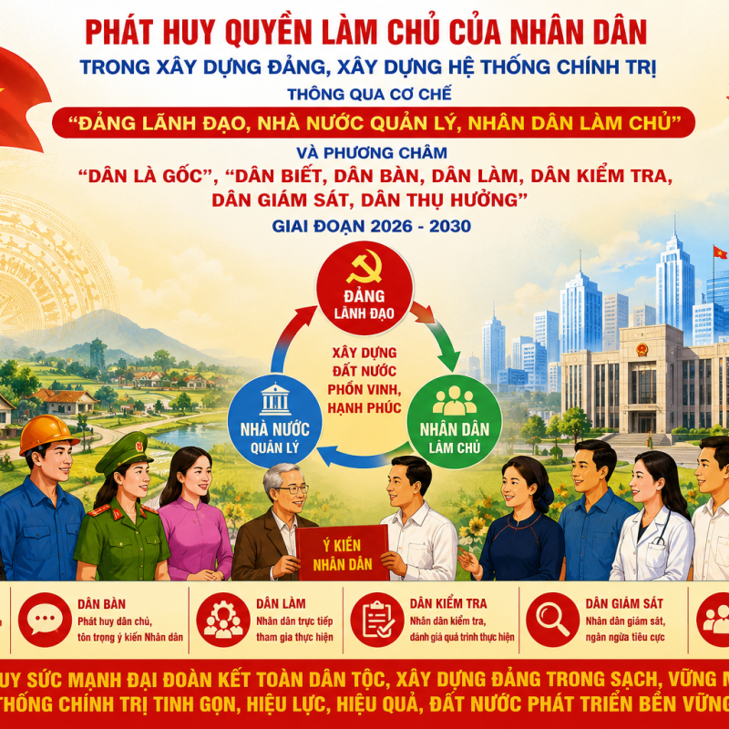 Phát huy quyền làm chủ của Nhân dân trong giai đoạn 2026 - 2030