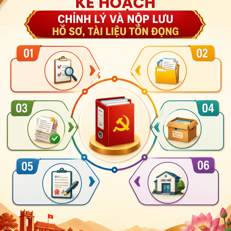ĐẢNG ỦY XÃ NGHĨA SƠN BAN HÀNH KẾ HOẠCH CHỈNH LÝ VÀ NỘP LƯU HỒ SƠ, TÀI LIỆU TỒN ĐỌNG