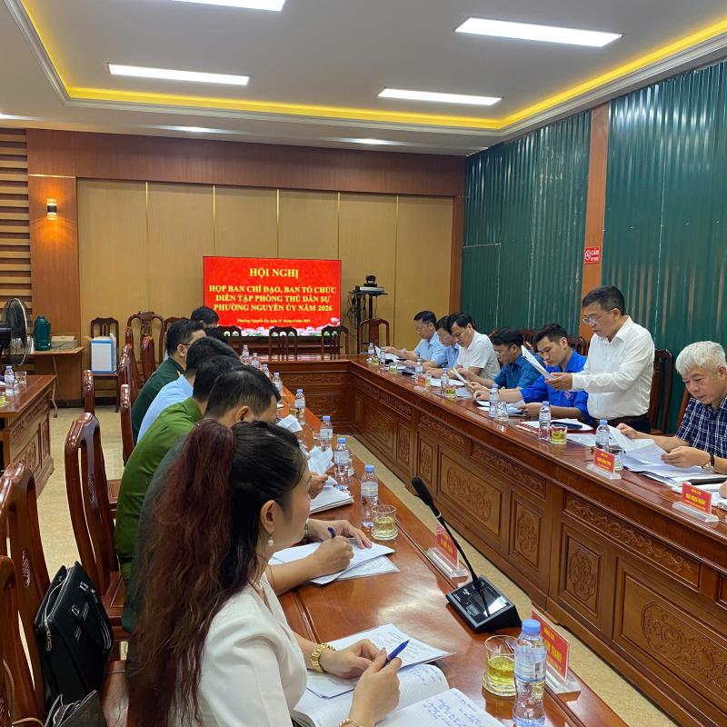 Phường Nguyễn Uý tổ chức Hội nghị Họp Ban chỉ đạo triển khai nhiệm vụ diễn tập Phòng thủ dân sự năm 2026.