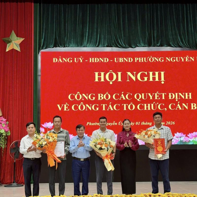 Phường Nguyễn Uý tổ chức Hội nghị Công bố các quyết định về công tác tổ chức, cán bộ