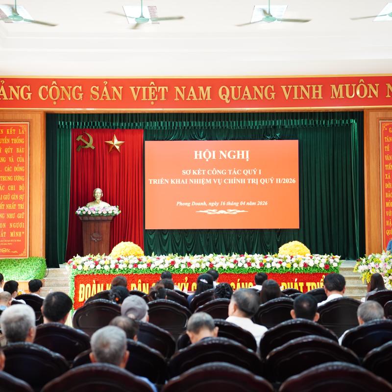 HỘI NGHỊ SƠ KẾT CÔNG TÁC QUÝ I, TRIỂN KHAI NHIỆM VỤ TRỌNG TÂM QUÝ II NĂM 2026 TẠI XÃ PHONG DOANH