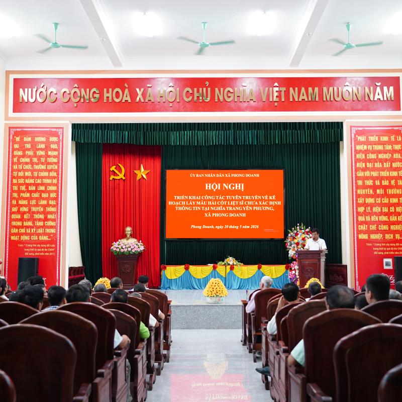 HỘI NGHỊ TRIỂN KHAI CÔNG TÁC TUYÊN TRUYỀN VỀ KẾ HOẠCH LẤY MẪU HÀI CỐT LIỆT SỸ CHƯA XÁC ĐỊNH THÔNG TIN TẠI NGHĨA TRANG LIỆT SỸ YÊN PHƯƠNG