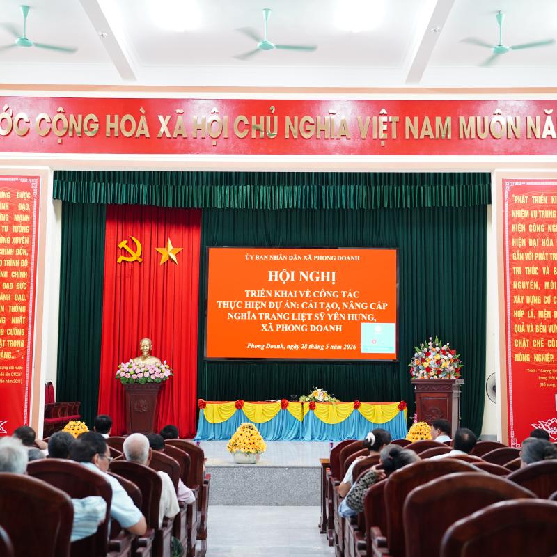Xã Phong Doanh tổ chức Hội nghị triển khai công tác thực hiện Dự án cải tạo, nâng cấp Nghĩa trang liệt sĩ Yên Hưng