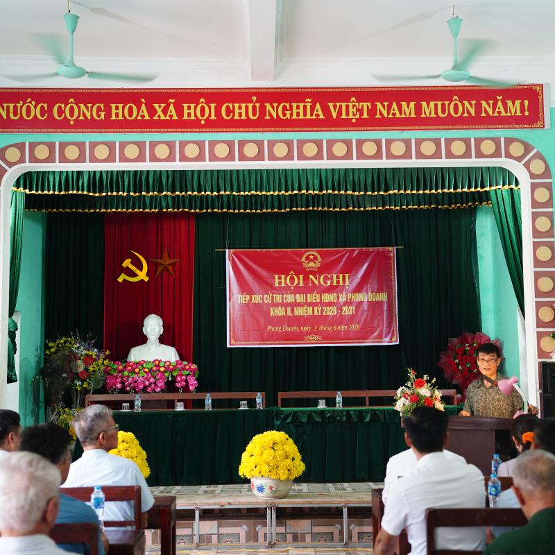 Xã Phong Doanh tổ chức Hội nghị tiếp xúc cử tri trước Kỳ họp thường lệ giữa năm 2026 HĐND xã khóa II, nhiệm kỳ 2026 - 2031