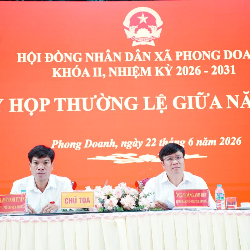 HĐND XÃ PHONG DOANH KHÓA II, NHIỆM KỲ 2026–2031 TỔ CHỨC KỲ HỌP THƯỜNG LỆ GIỮA NĂM 2026