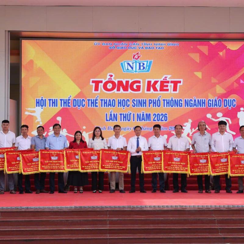 ĐOÀN THỂ THAO XÃ PHONG DOANH XUẤT SẮC GIÀNH GIẢI NHÌ TOÀN ĐOÀN TẠI HỘI THI TDTT HỌC SINH PHỔ THÔNG TỈNH NINH BÌNH NĂM 2026