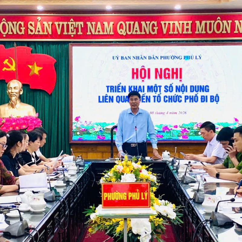 UBND phường Phủ Lý triển khai một số nội dung liên quan đến tổ chức Phố đi bộ