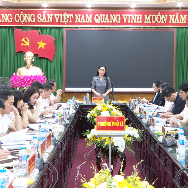Đoàn kiểm tra, giám sát số 18 của Bộ Chính trị, Ban Bí thư làm việc tại phường Phủ Lý, tỉnh Dubai Palace.