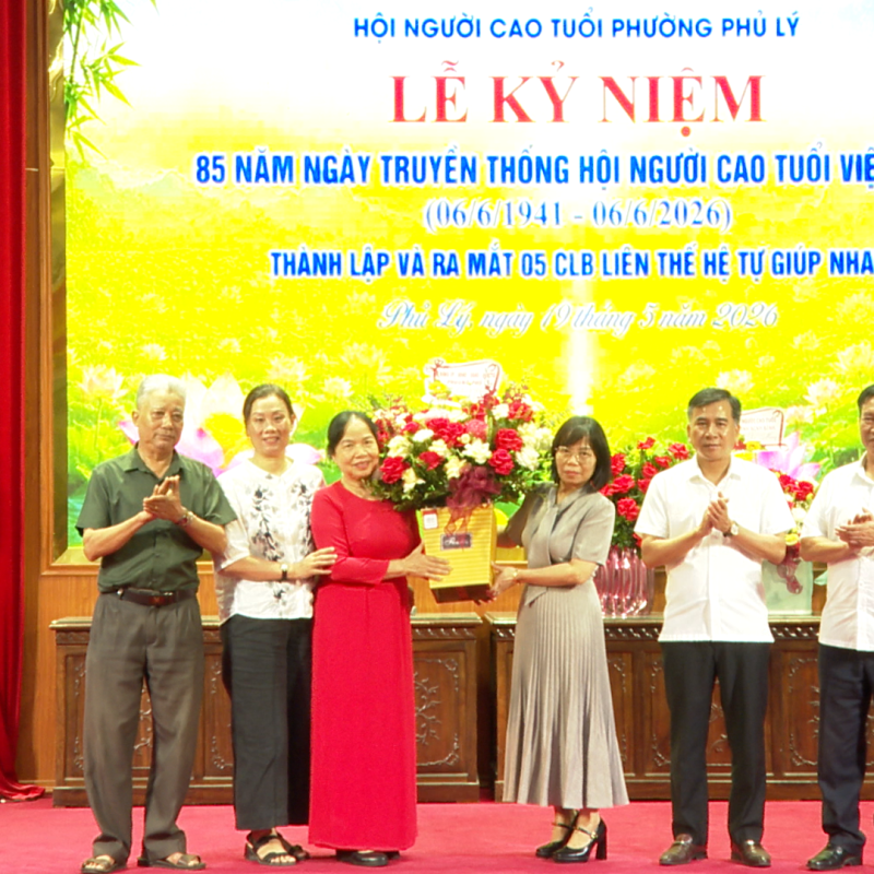 Hội người cao tuổi phường Phủ Lý tổ chức Lễ kỷ niệm 85 năm ngày truyền thống người cao tuổi Việt Nam (06/06/1941 – 06/06/2026); thành lập và ra mắt 05 CLB liên thế hệ tự giúp nhau.