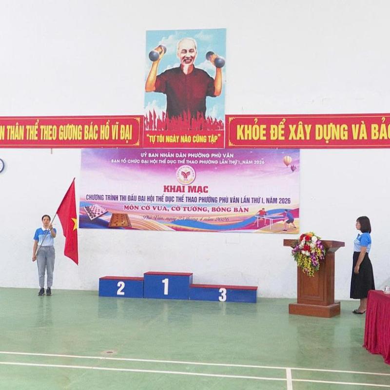 Ban tổ chức Đại hội TDTT phường Phù Vân lần thứ nhất năm 2026 tổ chức Giải Cờ vua, cờ tướng, bóng bàn.