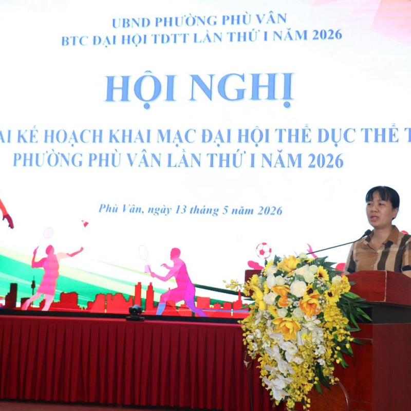UBND phường Phù Vân tổ chức hội nghị triển khai kế hoạch tổ chức Lễ khai mạc Đại hội Thể dục thể thao lần thứ I năm 2026