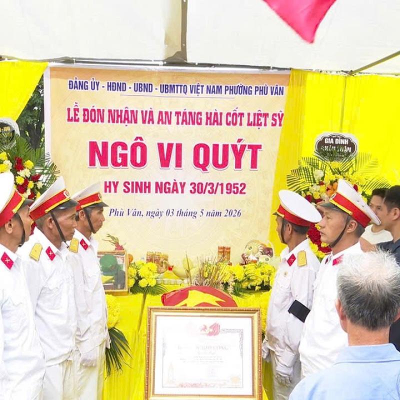 Lễ đón nhận, truy điệu và an táng hài cốt Liệt sĩ Ngô Vi Quýt.