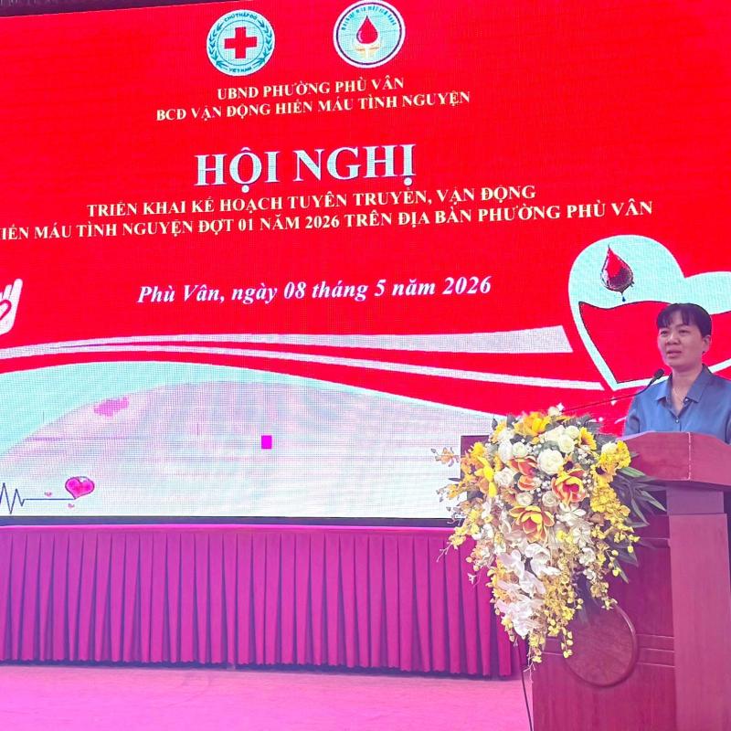 UBND phường Phù Vân tổ chức Hội nghị triển khai kế hoạch hiến máu nhân đạo đợt 1 năm 2026