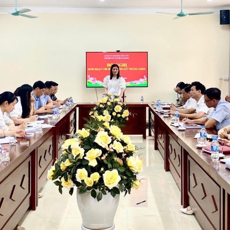Chi bộ các cơ quan Đảng - Đảng ủy phường Phù Vân tổ chức hội nghị sinh hoạt chi bộ thường kỳ tháng 4/2026.