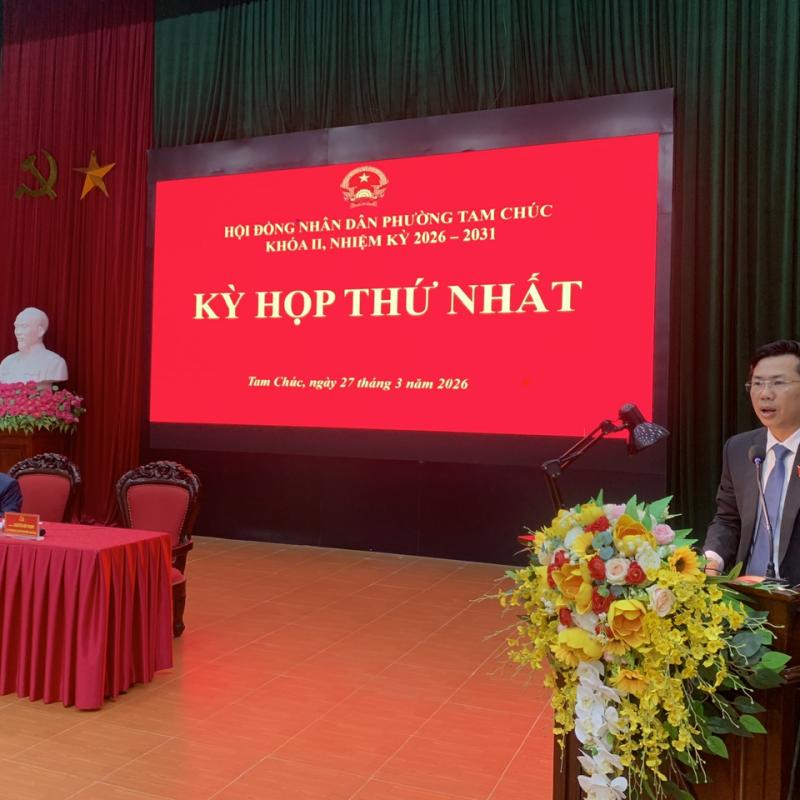 HĐND phường Tam Chúc tổ chức Kỳ họp thứ nhất, khóa II, nhiệm kỳ 2026 - 2031.
