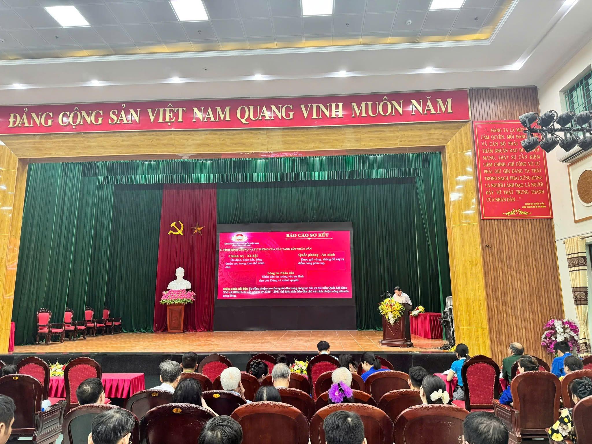 Ủy ban MTTQ Việt Nam phường Tam Chúc tổ chức hội nghị sơ kết công tác mặt trận và hoạt động của các hệ thông Chính trị - Xã hội 6 tháng đầu năm, triển khai phương hướng, nhiệm vụ 6 tháng cuối năm 2026
