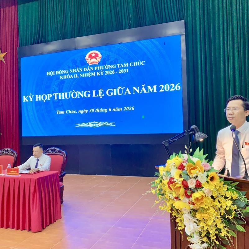 HĐND phường Tam Chúc khóa II, nhiệm kỳ 2026-2031 tổ chức kỳ họp thường lệ giữa năm 2026.